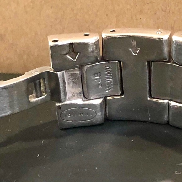 LOIS HILL Watch Square Face Alternating Links Sterling Silver Bracelet Band - Picture 7 of 17